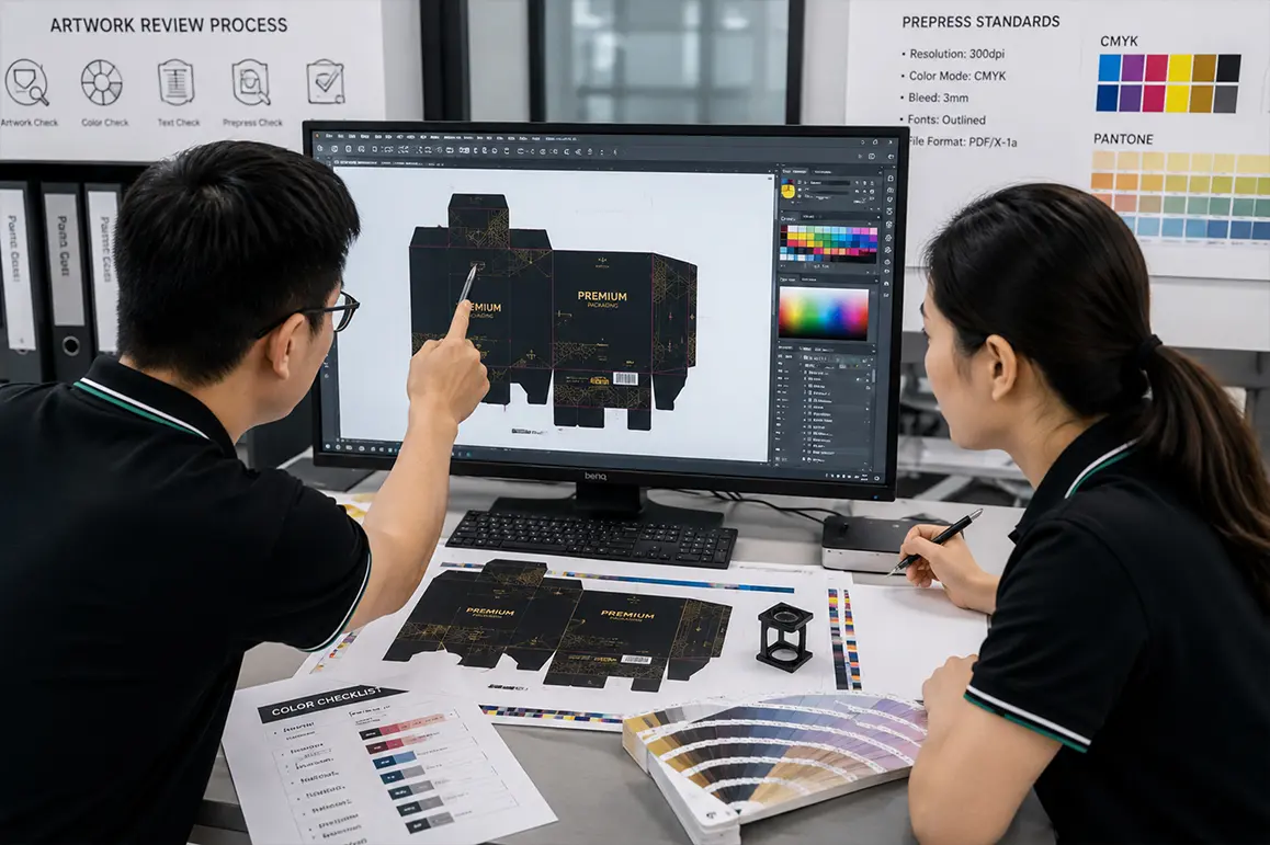 Packaging artwork review and prepress