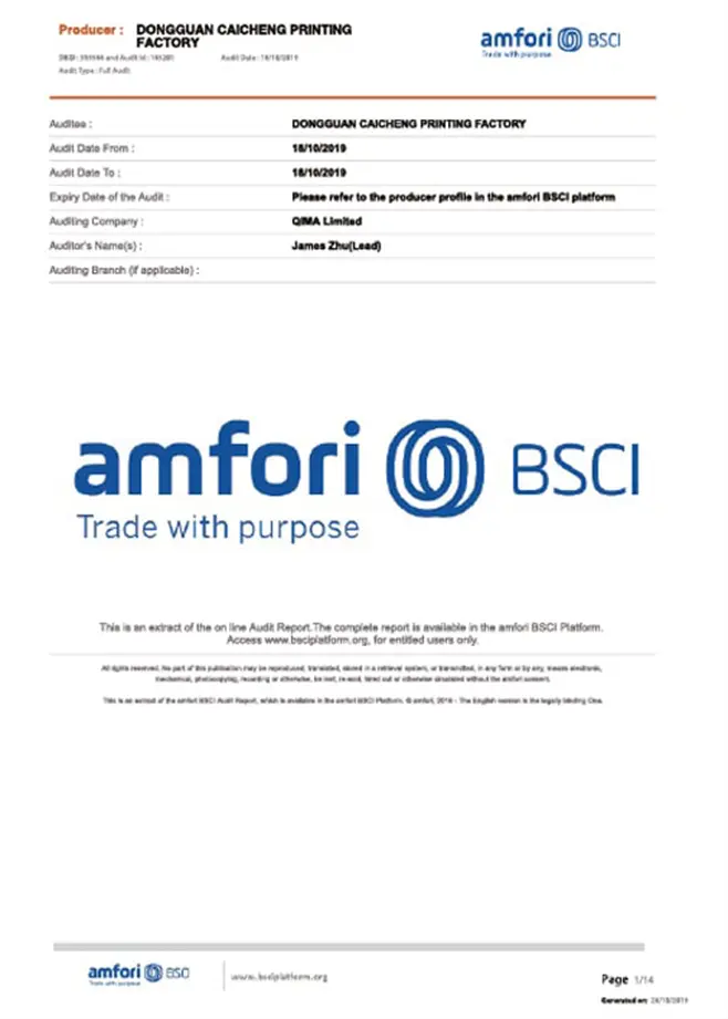BSCI-Certificate