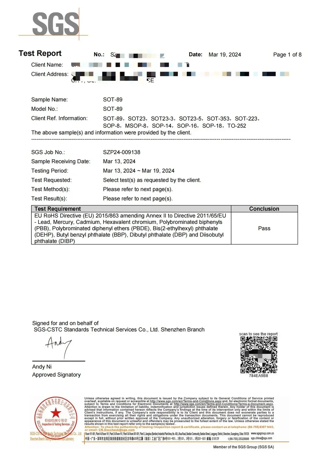 REACH Certificate